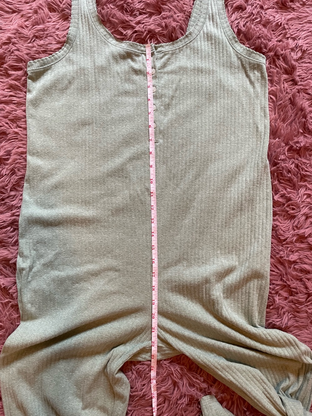 Sleeveless Ribbed Wide-Leg Jumpsuit in Sage Green - Picture 5 of 7
